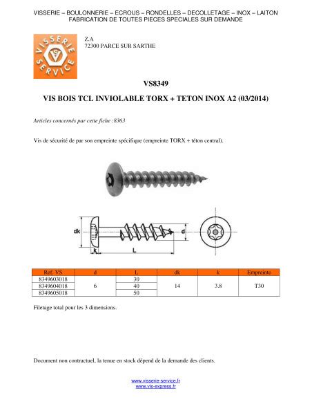 V Pent Inviolable Torx T T Ton X Inox A Vis Expresss