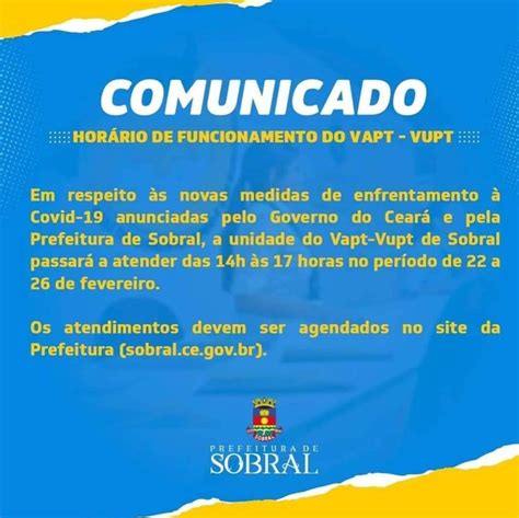 Atendimento No Vapt Vupt De Sobral Ser Das As H E Por Agendamento