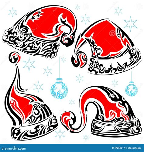 Tattoo Style Christmas Cap Stock Vector Illustration Of Creative