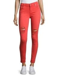 Red Ripped Skinny Jeans for Women | Lookastic