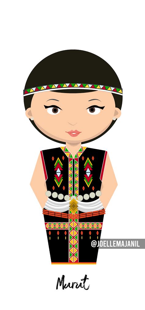 Kadazandusun Traditional Costume Flat Vector Illustration - Joelle Majanil