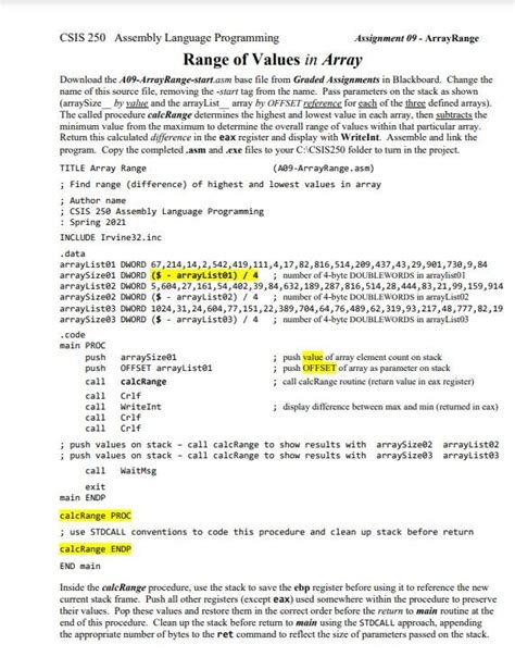 Csis Assembly Language Programming Assignment Chegg