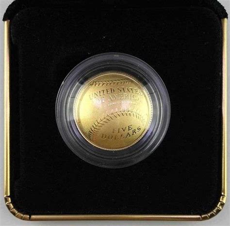 2014 W National Baseball Hall Of Fame Gold Proof 5 Coin Us Mint