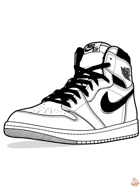 Nike Jordan Sneakers Coloring Page Free Printable Coloring, 44% OFF