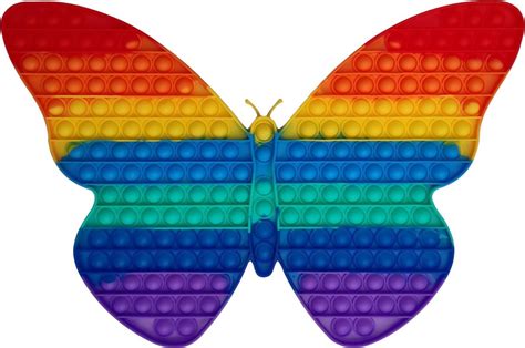 XXL Pop It Fidget Toy Bekend Van TikTok Vlinder Rainbow 30 Cm