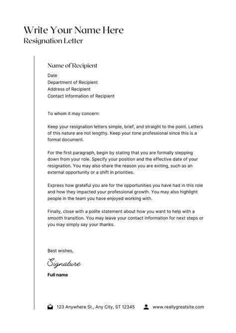 42+ Printable Resignation Letter Template - SafiaSamragy