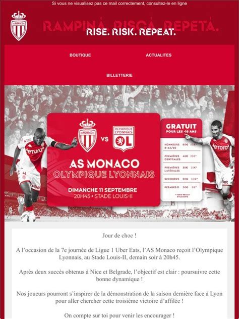 AS Monaco Enchaîner face à l OL Milled