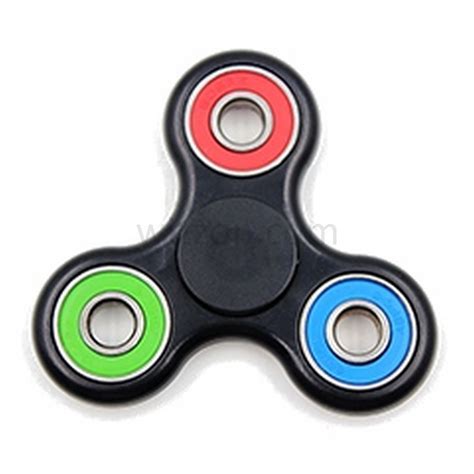 Tri Spinner Abs Black Body Red Green Blue Metal Bearing Wizzon