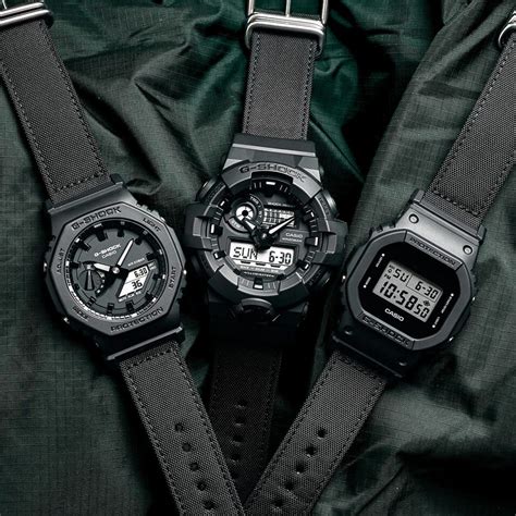 GA2100BCE 1A All Black G SHOCK Watch With Nylon Wrist Band Casio G