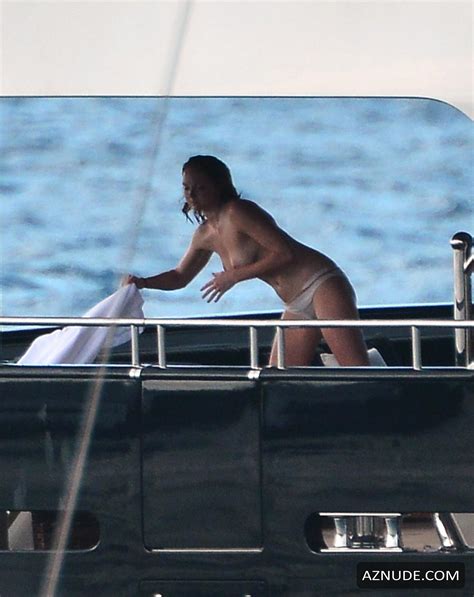 Lily Cole Toplesson A Yacht In St Barts Aznude