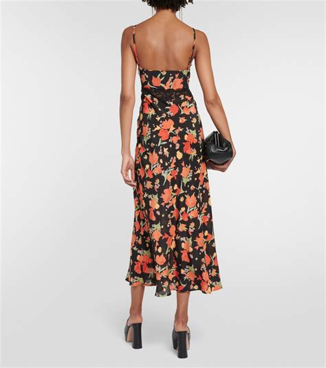 Rixo Amora Floral Printed Midi Dress Rixo