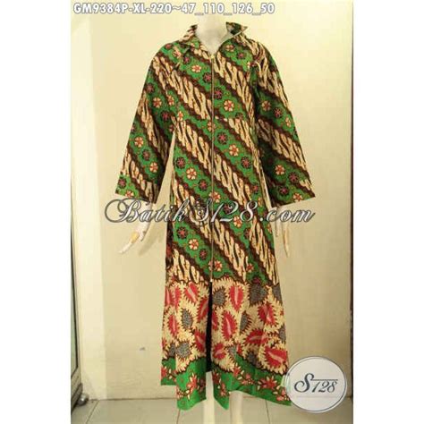 Jual Model Gamios Batik Kekinian Dengan Resleting Depan Berpadu Motif