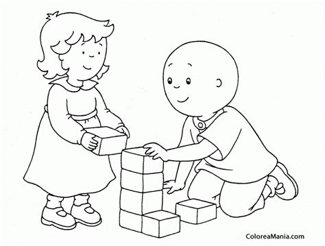 Colorear Caillou Y Rosie Jugando Caillou Dibujo Para Colorear Gratis