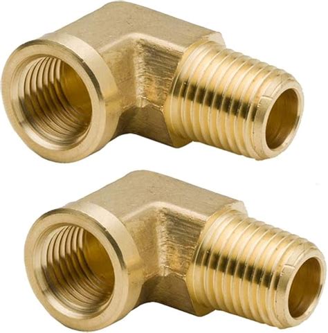 Transkoot 2pcs 38 Male To 38 Female Npt Thread Brass Pipe Tube Hose Fitting