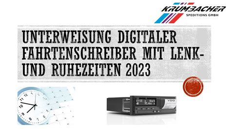 DE Unterweisung Digitaler Fahrtenschreiber Krumbacher Spedition