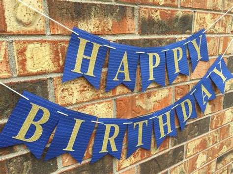 Blue birthday banner Happy Birthday Banner Personalized | Etsy