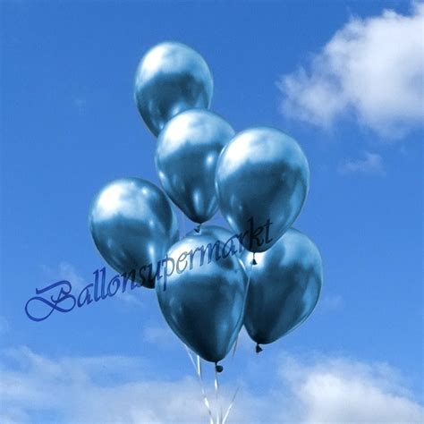 Chrome Luftballons Blau Latex Cm St Ck