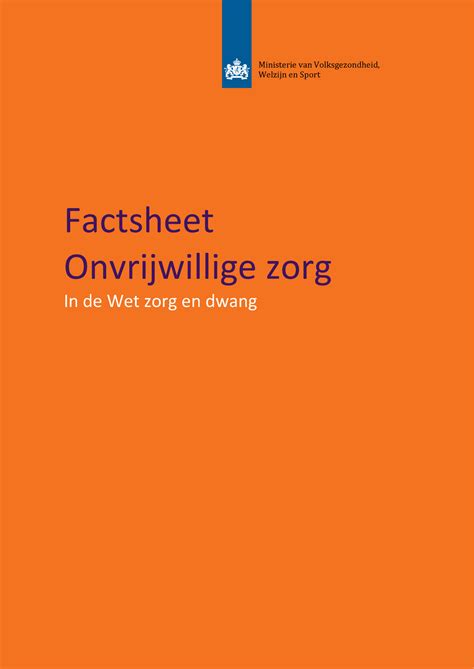 Factsheet Onvrijwillige Zorg In De Wet Zorg En Dwang Warning TT