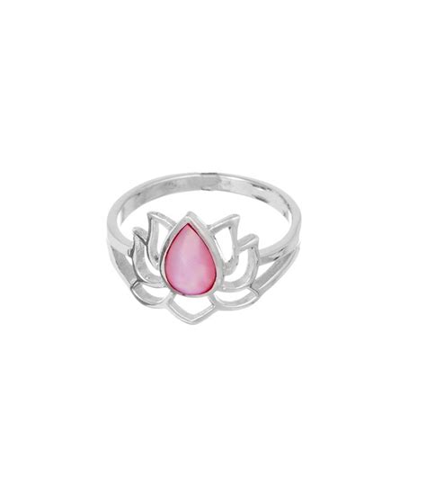 Comprar Anillo Plata Nacar Rosa Flor Loto Al Por Mayor