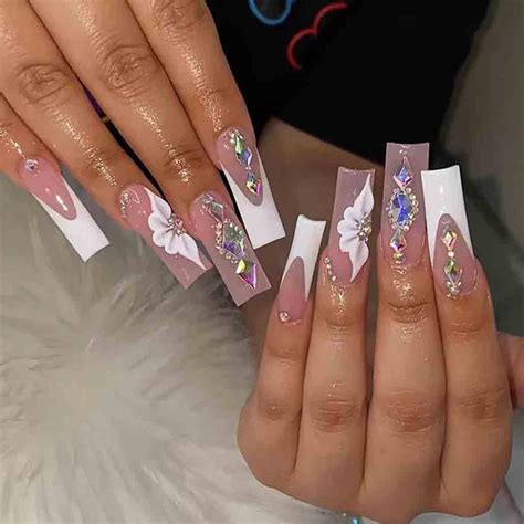 Amazon Foccna White Press On Nails Artificail Extra Long French