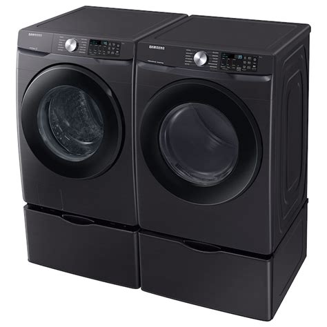 Samsung 7.5-cu ft Stackable Vented Smart Electric Dryer (Brushed Black ...