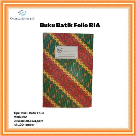 Jual Ria Buku Batik Folio F4 Ukuran 315x205cm Isi 100 Lembar Murah