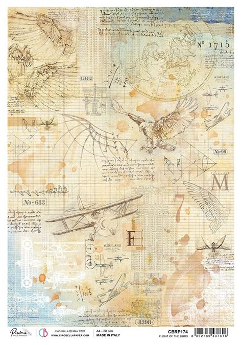 Ciao Bella Rice Paper Sheet A Pkg Flight Of The Birds Sign Of The