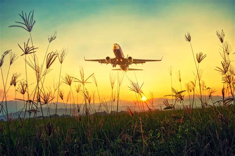 Wallpaper Airplane Passenger Airplanes Taking Off Sun Nature Sunrise