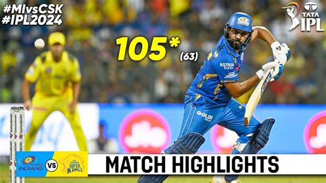 MI Vs CSK 29th Match IPL 2024 Highlights IPL Highlights 2024 CSK Vs