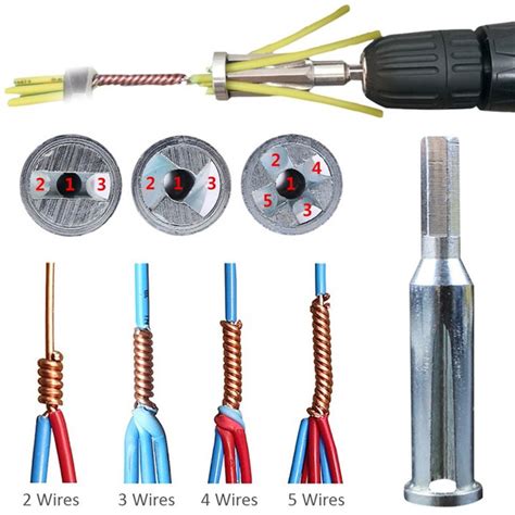 Cable Connector, Wire Twisting Tool, Wire Stripper and Twister for Use with Power Drill Drivers ...