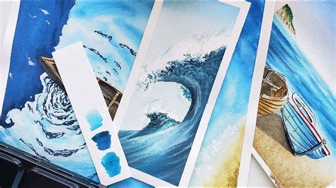 Watercolor Wave Painting Wave With Watercolors Simple Wave