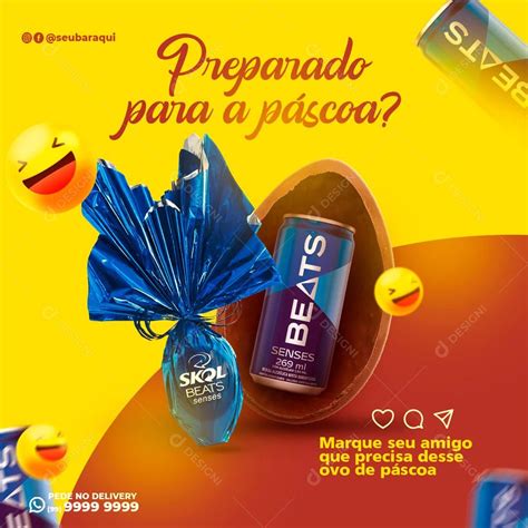 Promoção De Páscoa Cerveja Skol Beats Social Media Psd Editável Zip