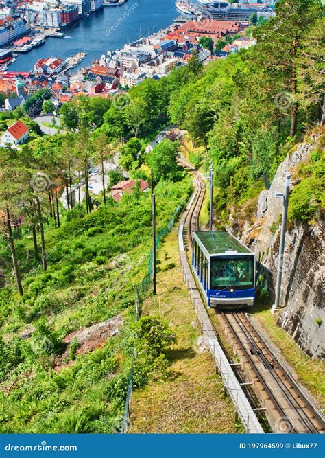 Bergen, Norway - June 2016: Floibanen Funicular in Bergen Editorial