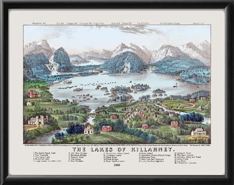 Killarney Ireland 1868 Restored Map | Vintage City Maps