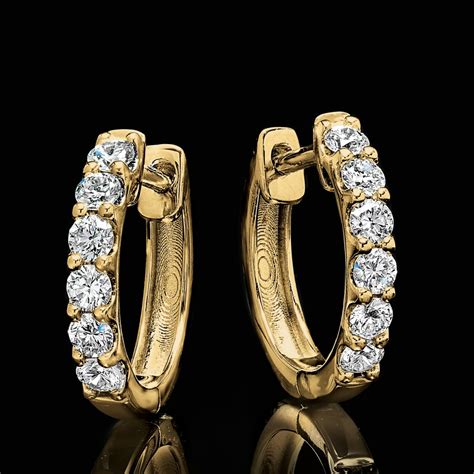 50 Ct T W Lab Grown Diamond Hoop Earrings In 18kt Gold Over Sterling