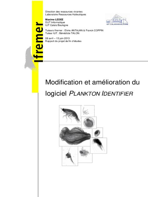 Remplissable En Ligne Archimer Ifremer Modification Et Amlioration Du