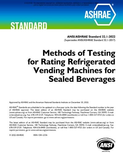 Ansi Ashrae Methods Of Testing For Rating Refrigerated