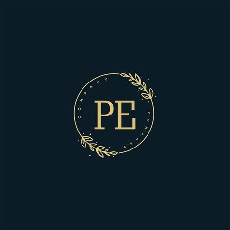 Initial PE Beauty Monogram And Elegant Logo Design Handwriting Logo Of