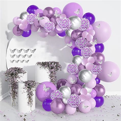 Xwtjuer Kit Ghirlanda Palloncino Viola Pezzi Kit Arco Palloncino