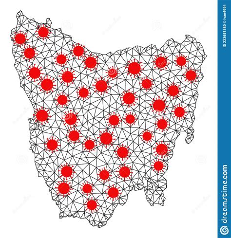 Netwerk Veelhoekige Kaart Van Het Eiland Tasmania Met Rode