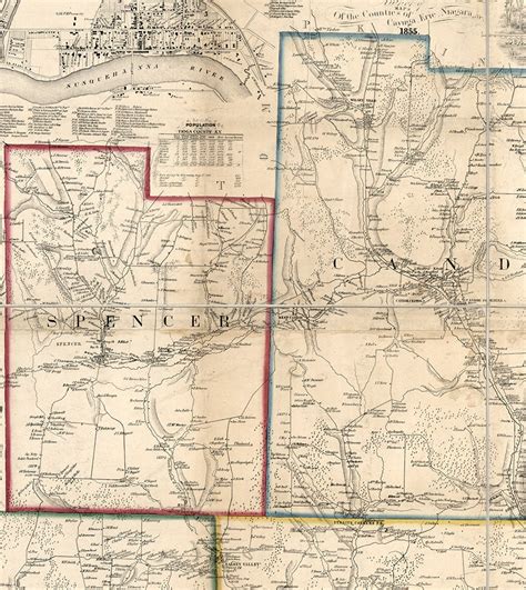 Map of Tioga County New York NY 1855 Restoration Hardware - Etsy