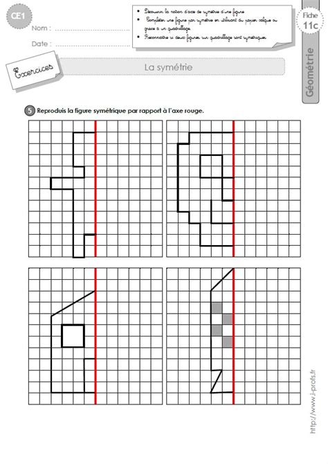 Ce Exercices Sym Trie Axiale En Ce Cycle