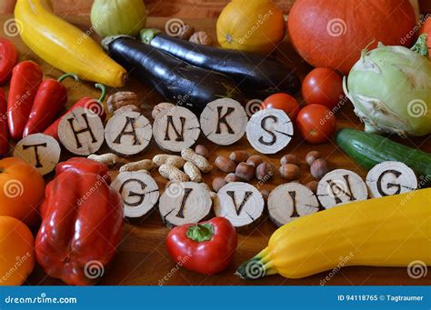 Fruits And Vegetables Decorated For Thanksgiving Stock Image Image Of