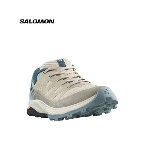 Salomon Women S Outrise GTX Hiking Shoes Feather Gray Stone Blue