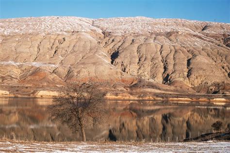 Snowy Landscape from the Train Window. View from the Window of the Eastern Express Stock Photo ...