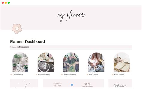 Planner Dashboard Notion Template