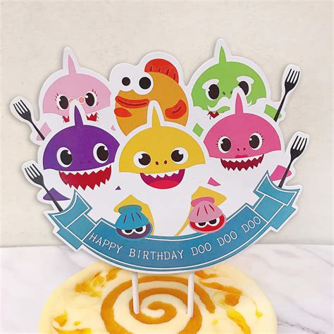 Buy Dadam Baby Shark Cake Topper Happy Birthday Doo Doo Doo Baby Shark