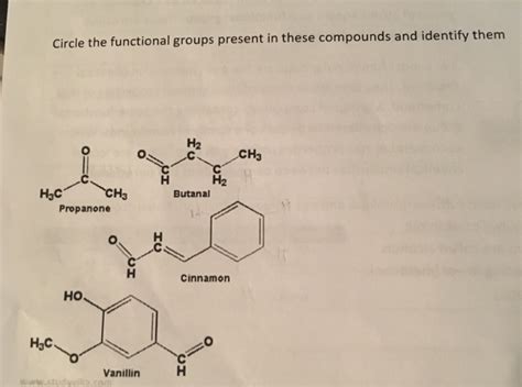 Solved Circle The Functional Groups Present In These