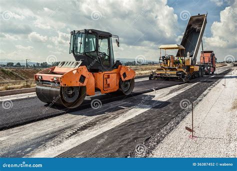 Road Construction Stock Photo Image Of Compactor Heavy 36387452