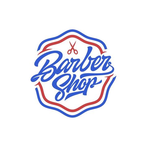 Barber Shop Logo Badge With Lettering Typography Style 10942324 Vector